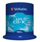  43430 Verbatim CD-R, 100pk диск Crystal AZO 700MB 52X